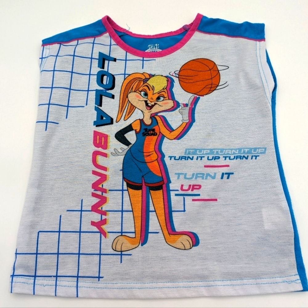 Space Jam Lola Bunny Girls Pajama Shirt size 6